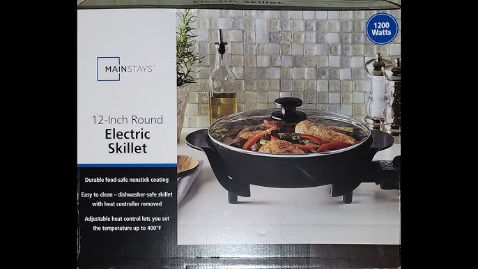 Unboxing Mainstays 12'' Round Electric Skillet, Walmart
