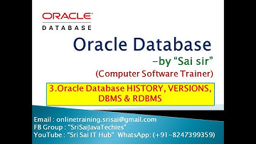 3.Oracle Database HISTORY, VERSIONS, DBMS & RDBMS