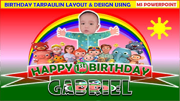 COCOMELON II HOW TO MAKE BIRTHDAY TARPAULIN LAYOUT IN MS POWERPOINT II MS POWERPOINT TUTORIAL