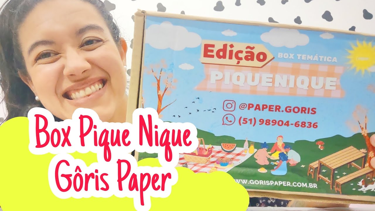 Unboxing Box Surpresa Pique Nique Gôris Paper temática - Papelaria Fofa Caixa surpresa Mistery Box