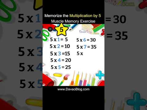 MEMORIZE the Multiplication by 5 (EASILY)Memory Exercise to REMEMBER the MULTIPLICATION TABLE