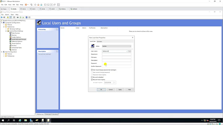 Disable local account via Group Policy in Windows Server 2019