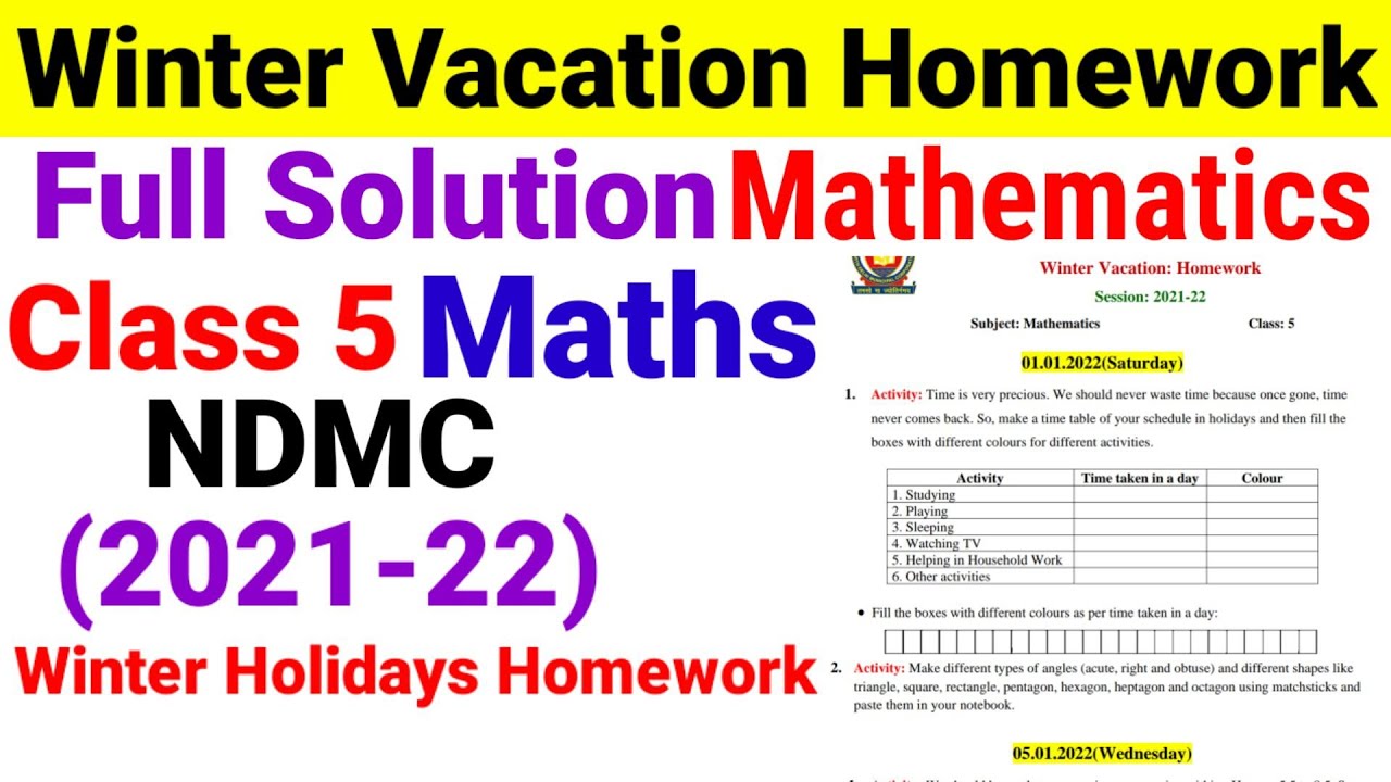 class 4 maths winter holiday homework