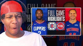 KAWHI 33 PTS! Lvgit Reacts To CLIPPERS at PISTONS | FULL GAME HIGHLIGHTS | February 2, 2024