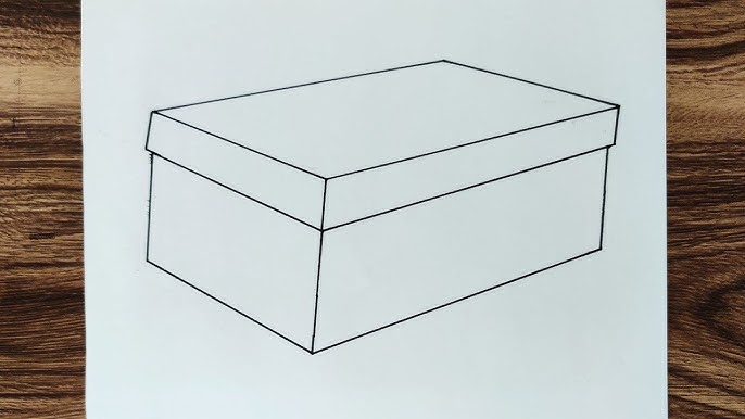 How to draw an open box with pencil step-by-step drawing tutorial