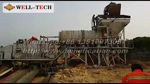 Ghana 200tph Clay Gold Washing Tyre Driving Rotary Scrubber Trommel Screen Knelson Concentrator