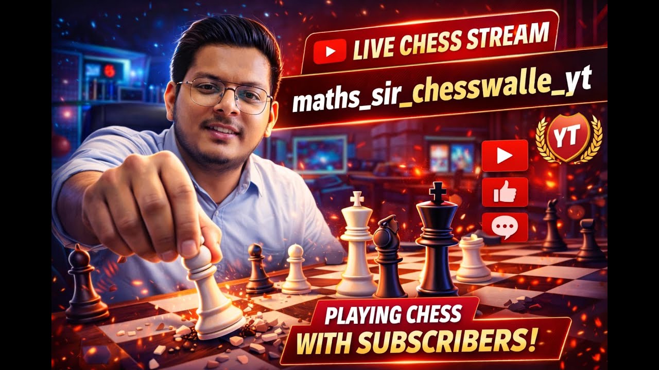 you vs me chess♟️day 50 LIVE 🔴 Playing CHESS With Subscribers | Maths Sir