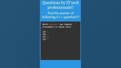 C++ MCQ 6: operator with highest precedence  #coding  #cpp #shorts