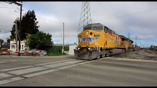 Full UP #7313 Leads the ILTLT Lathrop Shuttle on the Mulford Line - Coast Sub News