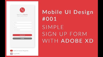 #01 -  Simple Sign Up Form UI Design with Adobe XD