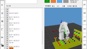 以E6POINT指令撰寫HRSS軟體，畫出一個邊長為200mm的正方形執行完成正方形