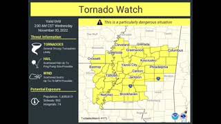 (EAS #17) | PDS Tornado Watch on WYAB | 11/29/22