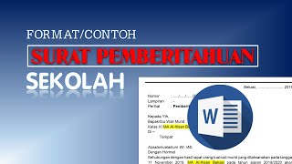 [TUTORIAL] Surat Pemberitahuan Sekolah