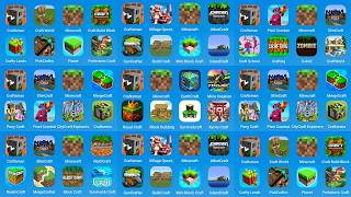 Craftsman, Minecraft, ShinCraft, Craft World, Pixel Combat, EarthCraft, MergeCrafter, Village Craft
