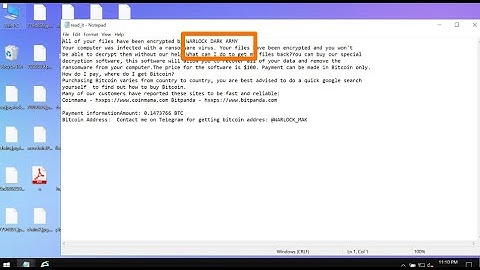 Warlock Dark Army ransomware removal [Chaos family].