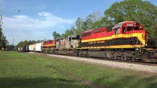 KCS SD40-2 3165 leads L-GP101 at Brooklyn, Mississippi