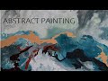 BIG ABSTRACT PAINTING MIX MEDIA ON CANVAS