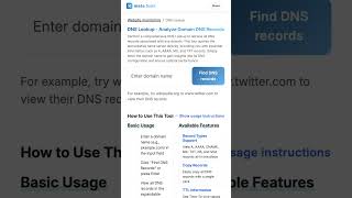 DNS Lookup - Analyze Domain DNS Records for FREE #Shorts