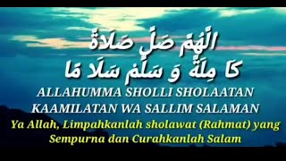bisa di download Lirik 2 jam sholawat nariyah arab latin dan terjemahan ekham sayan