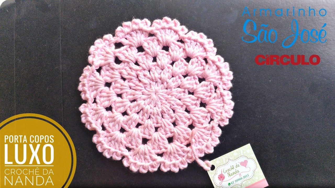 Porta-copos em crochê luxo