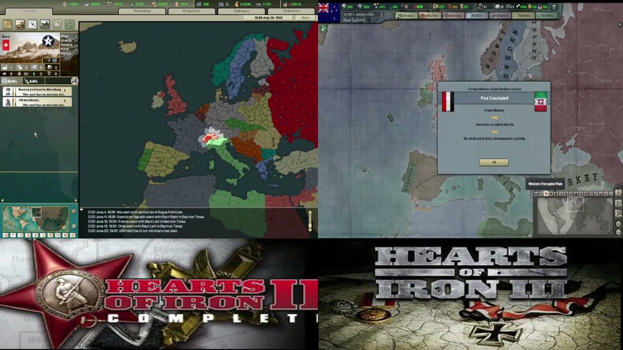 hoi2 vs hoi3: 1936 - 1940 