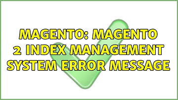 Magento: Magento 2 index management system error message