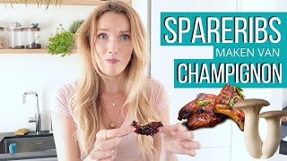 SPARERIBS maken van CHAMPIGNON // Dat Kan Toch Niet Vegan?! #3