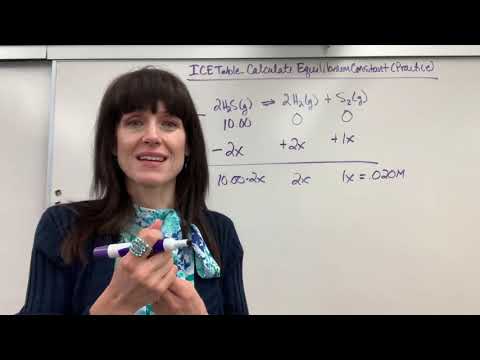 Ice Table: Calculate Equilibrium Constant Practice