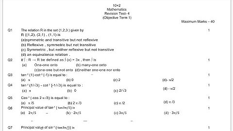 PAS Test 4 | Maths | Class 12 | Scholar Tutorial