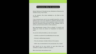 Exemple de présentation de Soutenance de mémoire #Soutenance #memoire #etude #these