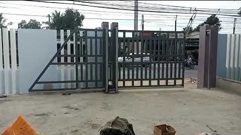 Làm cửa cổng lùa không ray tự động THỦ THỪA - LONG AN