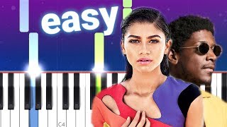 Video thumbnail of "Labrinth & Zendaya All For Us (Euphoria) 100% EASY PIANO TUTORIAL"