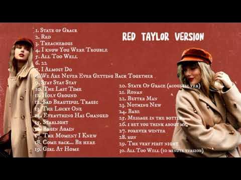 [Full Album Playlist] T♤YLOR SWIFT ? RED TV ALL TRACK (reupload) - YouTube