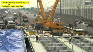 Full-depth bridge deck replacement work