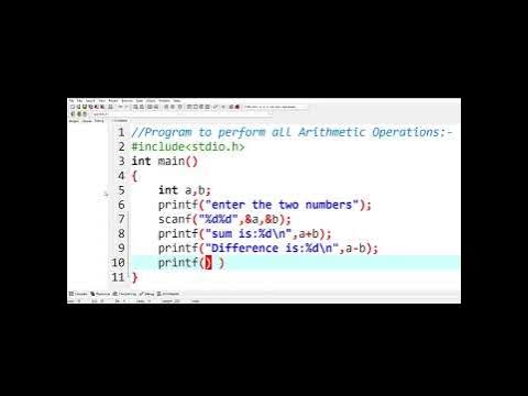 Program to perform all Arithmetic Operations in C Programming Language ...