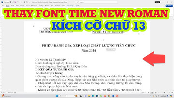 Cách thay đổi font chữ Time New Roman và cỡ chữ 13 trong Word