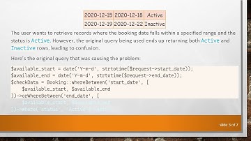 Resolving whereBetween Issues in Laravel for Effective Booking Queries