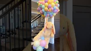 Floating Bunny!!! ##babyshower #babyshowerideas #balloons #babyinbloom  #easterdecor #pastelballoons