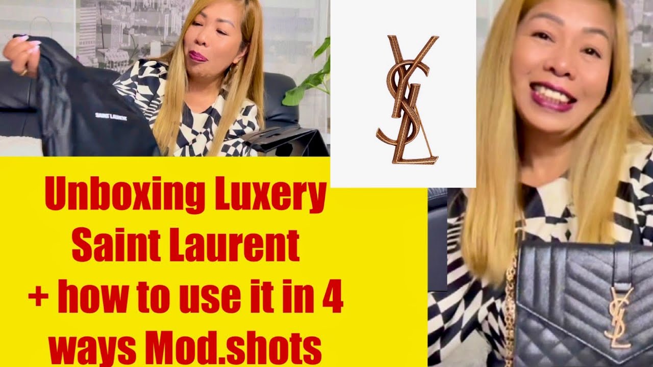 Unboxing YSL Envelope Clutch 4 ways YouTube