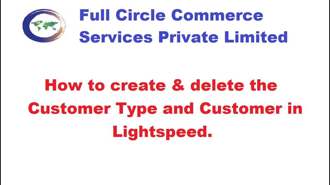 How to create Customer Type and Customer in Lightspeed - YouTube