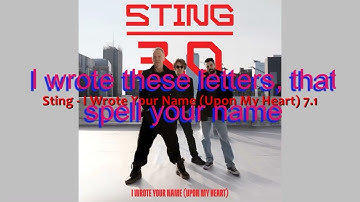 Sting  - I wrote your name (upon my heart) 5.1 Multichannel Mix with Lyrics