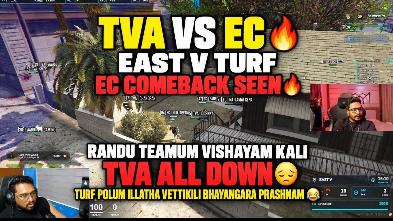 TVA VS EC 🔥 EAST V TURF WAR 😱 | EC COMEBACK SEEN 🔥 | TVA ALL DOWN 💔 | VETTIKILI ATTACK 😂