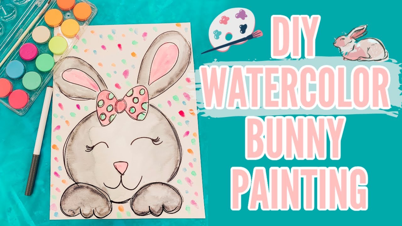 DIY Watercolor Bunny Painting | Full Tutorial | P'zazz Art Studio - YouTube