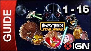 Angry Birds Star Wars Tatooine Level 1-16 3-Star Walkthrough