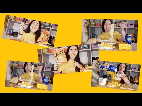 24 საათი ყვითელ ფერში 💛 Nini Kvirike ვჭამ მხოლოდ ყვითელი ფერის საჭმელს 😍