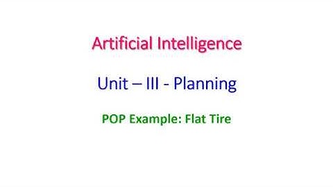 Partial Order Planning - Example Change Flat Tire