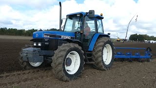 Ford 8340 Powerstar in the field ploughing w/ 5-furrow plough | DK Agriculture