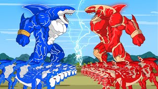BLUE SHARKZILLA vs SHARKZILLA TITAN : Who Is The King Of The Sea?? | Godzilla Cartoon Compilation