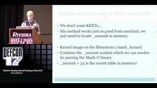 DEFCON 17: Runtime Kernel Patching on Mac OS X