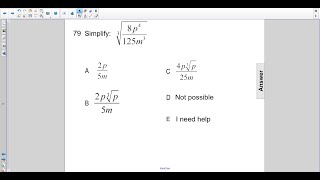Algebra2 Rad Funcs Cube Roots Pt 2 Q79